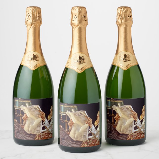 American Advertisement, Arrow shirt Collars, 1914 Sparkling Wine Label (Bottles)