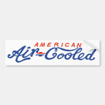 American Air-Cooled Colour Text Bumper Sticker
