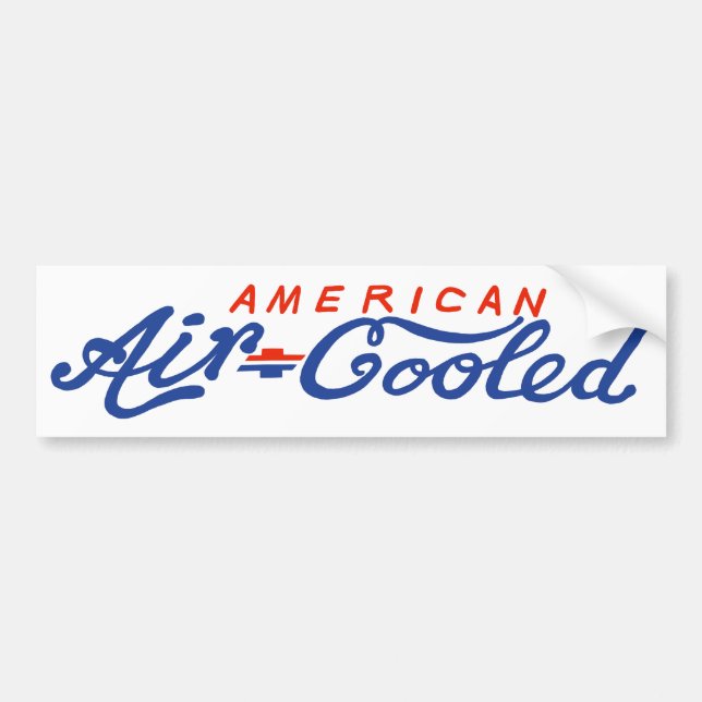American Air-Cooled Colour Text Bumper Sticker (Front)
