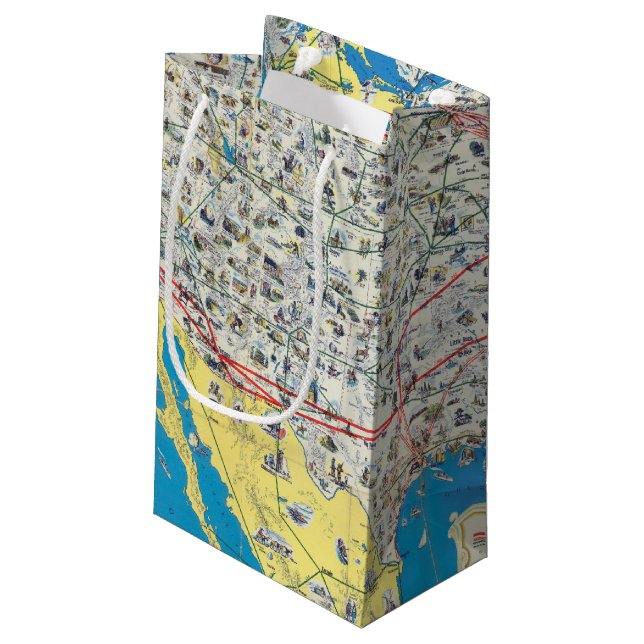 American Airlines system map Small Gift Bag (Back Angled)