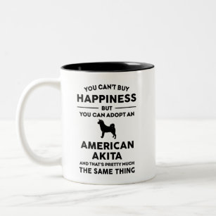 American Akita Adoption Happiness Two-Tone Coffee Mug