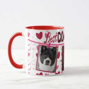American Akita Best Dog Mum Ever Red Hearts Mug