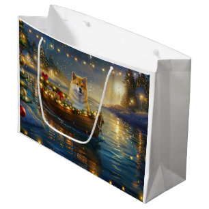 American Akita Christmas Festive Voyage Large Gift Bag