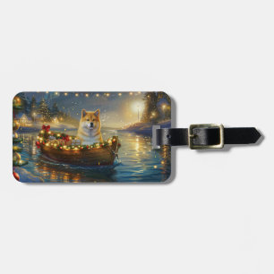American Akita Christmas Festive Voyage Luggage Tag