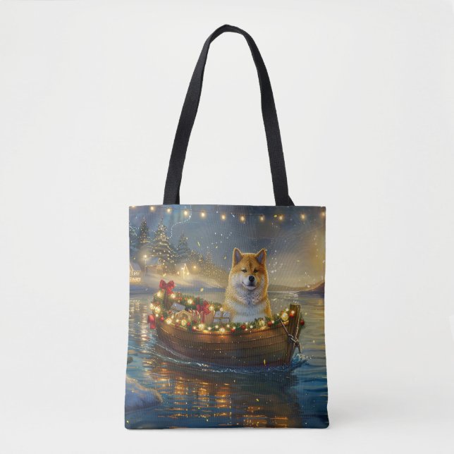 American Akita Christmas Festive Voyage Tote Bag (Front)