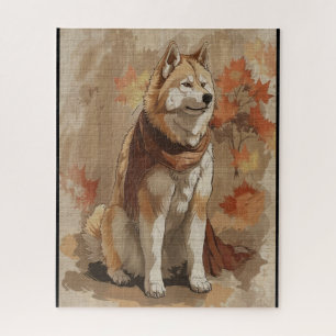 American Akita dog from Fairy tale book 2 Jigsaw Puzzle