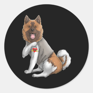 American Akita I Love Mum Tattoo Dog Shirt Mothers Classic Round Sticker