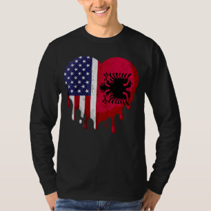 American Albanian Heritage Month Albania Flag Hear T-Shirt