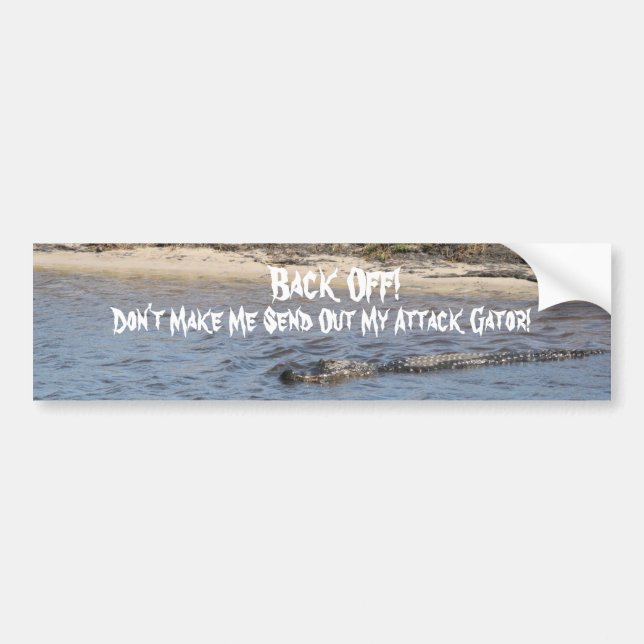 American Alligator Swimming Marsh Personalise Bumper Sticker (Front)