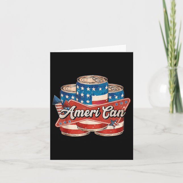 American Ameri Can 4th Of July Retro Usa Beer Patr Card (Front)