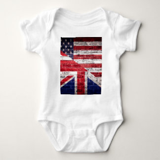 American and British flag. Baby Bodysuit