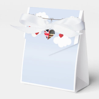 American and British flags, Heart Royal Wedding Favour Box