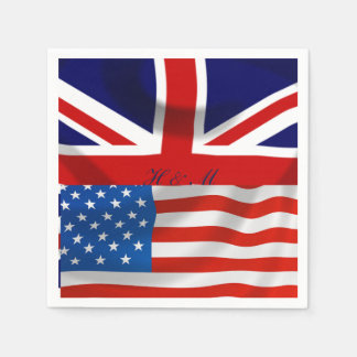 American and British flags, Royal Wedding Napkin