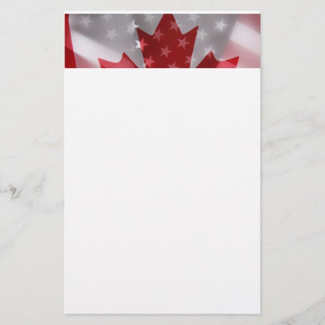 American and Canadian flags stationery (Front)