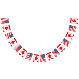 American and Canadian international wedding party Bunting