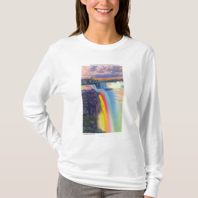 American and Horseshoe Falls at Dusk T-Shirt (Front)