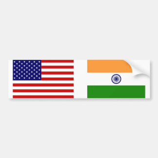 American and Indian Flags Bumper Sticker