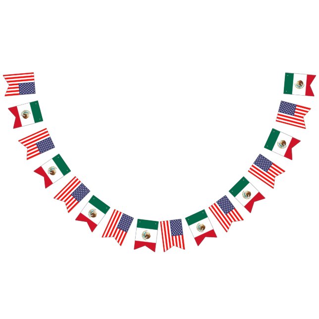 American and Mexican international wedding party Bunting (All)