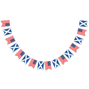 American and Scottish wedding party Bunting Flags