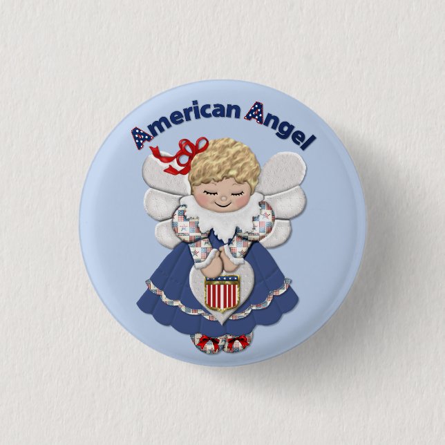 American Angel 3 Cm Round Badge (Front)