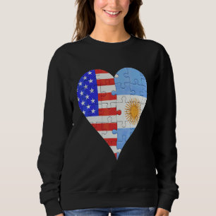 American Argentinian Flag Heart Sweatshirt