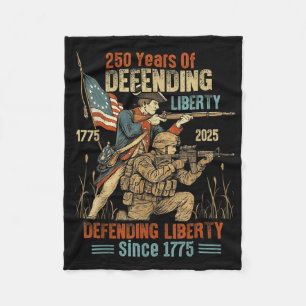 American Army 250th Anniversary Defending Liberty  Fleece Blanket