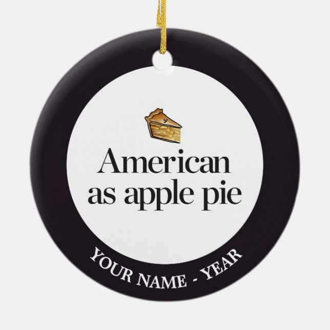 American as Apple Pie Ceramic Tree Decoration (Back)
