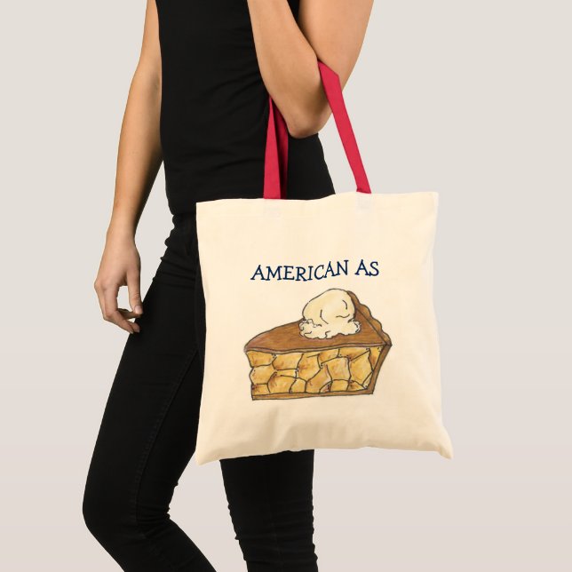 American As Apple Pie Slice a la Mode Patriotic Tote Bag (Front (Product))