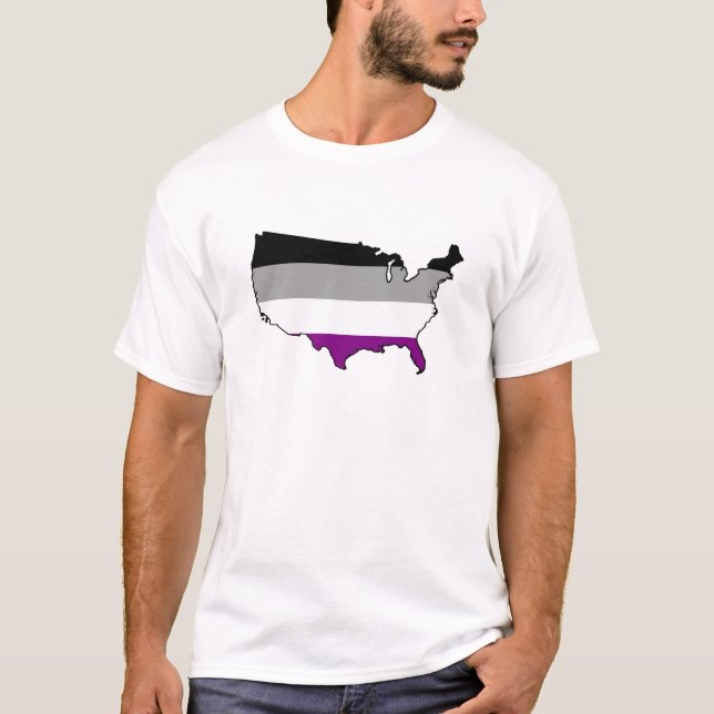 American asexuality pride map T-Shirt (Front)