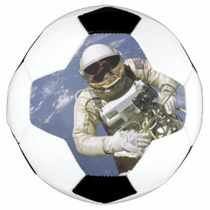 American astronaut soccer ball