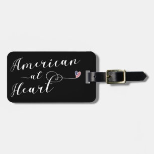 American At Heart Luggage Tag Template, USA