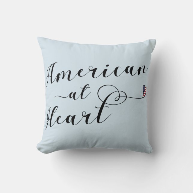 American At Heart Throw Cushion, USA Cushion (Front)