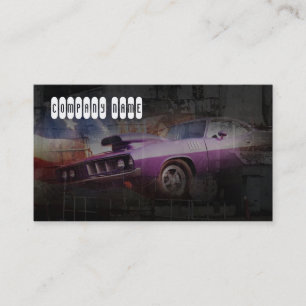 American automotive classic pink muscle car business card