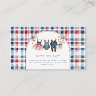 American Baby Patriotic Clothesline Baby Shower Enclosure Card