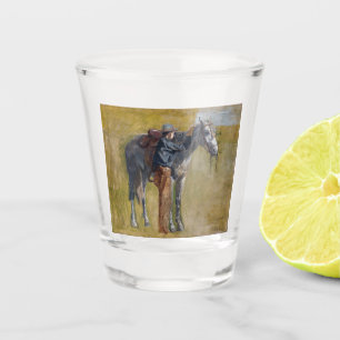 American Badlands: Old West Cowboy with Horse Shot Glass