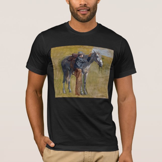 American Badlands: Old West Cowboy with Horse T-Shirt (Front)