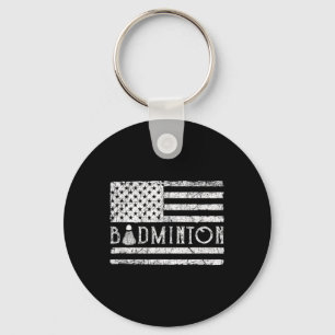 American Badminton Usa Flag Shuttles Funny Patriot Key Ring