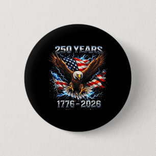 American Bald Eagle 1776-2026 250 Anniversary USA 6 Cm Round Badge