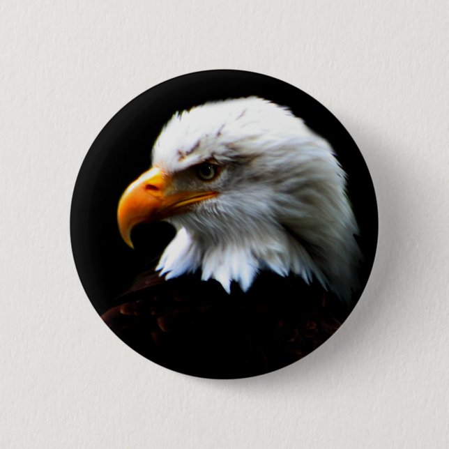 AMERICAN BALD EAGLE 6 CM ROUND BADGE (Front)