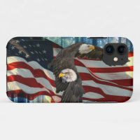 American Bald Eagle American Flag