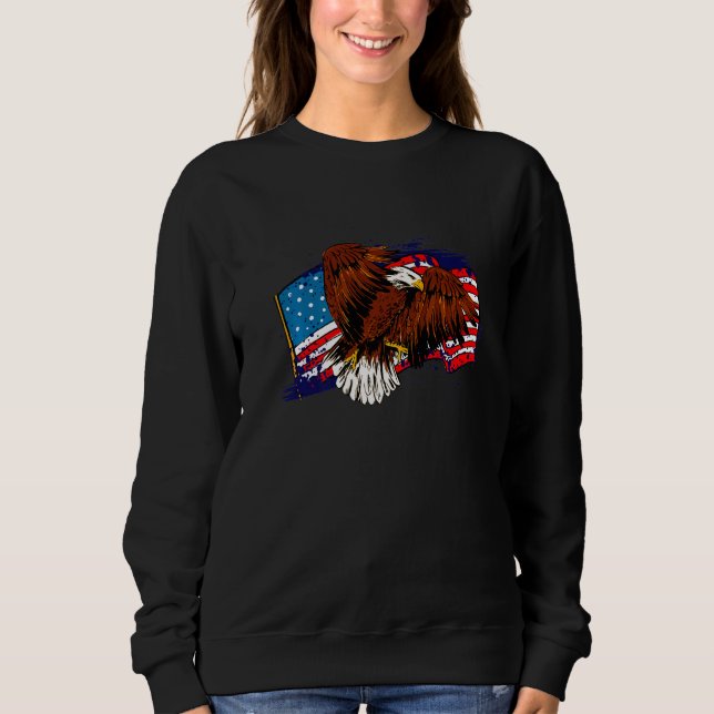 American Bald Eagle American Flag Sweatshirt (Front)