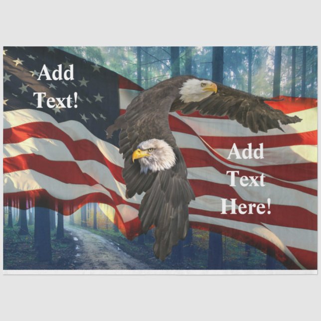 American Bald Eagle American Flag Tissue Paper (Front)