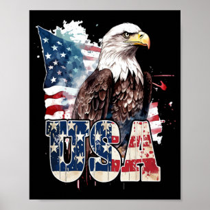 American Bald Eagle America's 250th Birthday Poster
