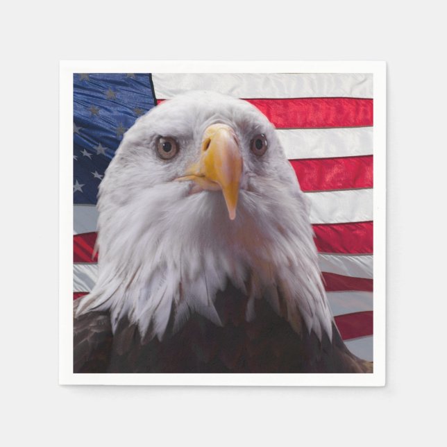 American Bald eagle and American Flag Napkin (Front)