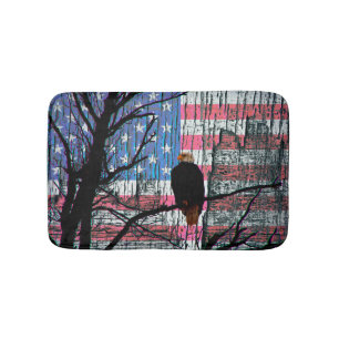 American Bald Eagle and Flag Bath Mat