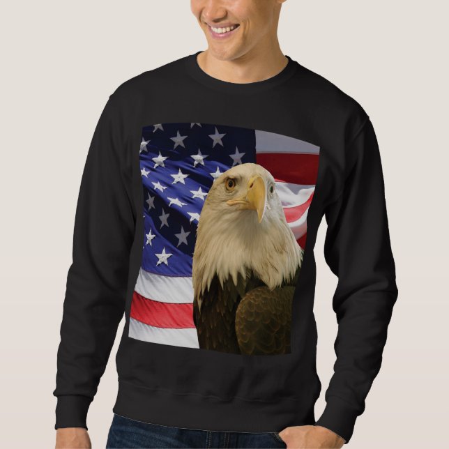 American Bald Eagle and Flag Sweatshirt (Front)