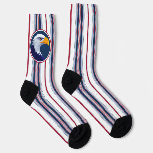 American Bald Eagle and Patriotic Pencil Stripes Socks