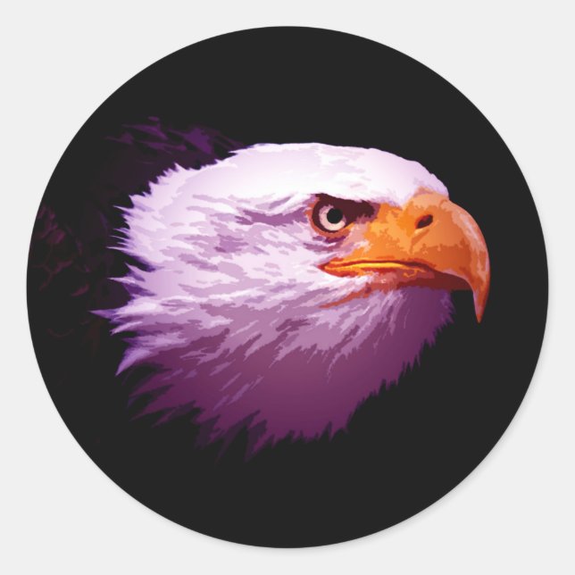 American Bald Eagle Classic Round Sticker (Front)