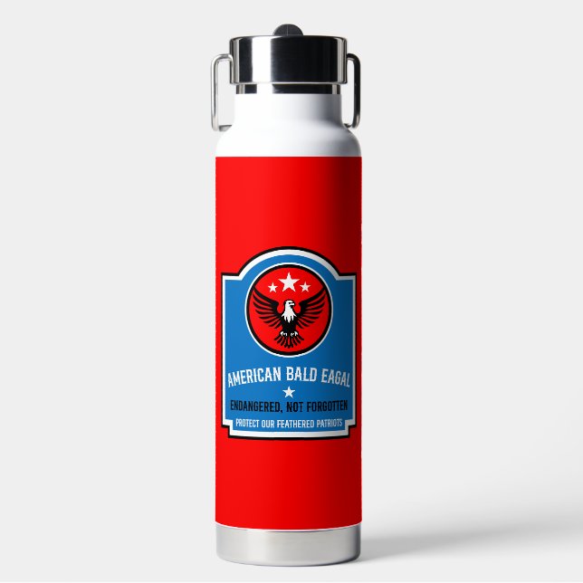 American Bald Eagle Conservation Protection Water Bottle (Front)