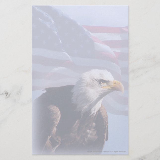 American Bald Eagle Custom Stationery (Front)